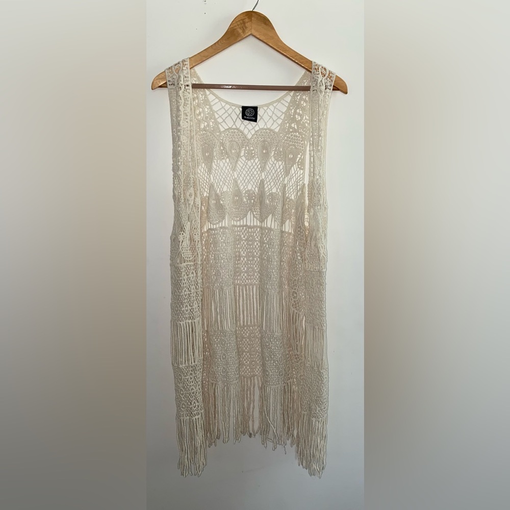 BOBEAU Crotched Fringe Vest Size Small